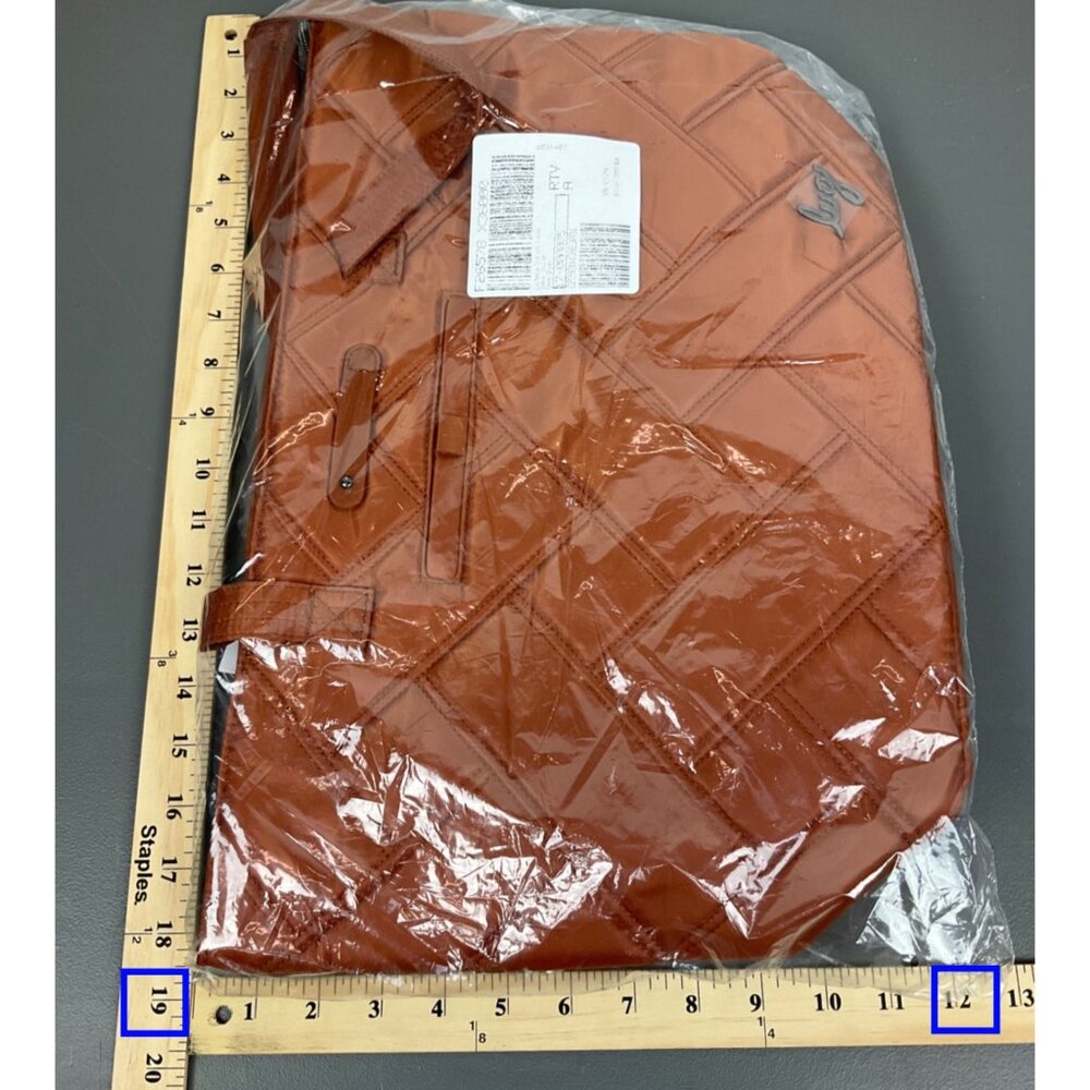 Lug Skyliner Tote Bag for Women, Copper Brown Polyester with Zip Pocket and Trol - Picture 2 of 8